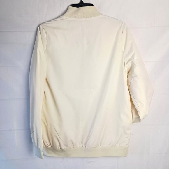 Joy Mangano Cleanboss Bomber Jacket Off-White M Soft Lightweight NWT - Picture 3 of 5